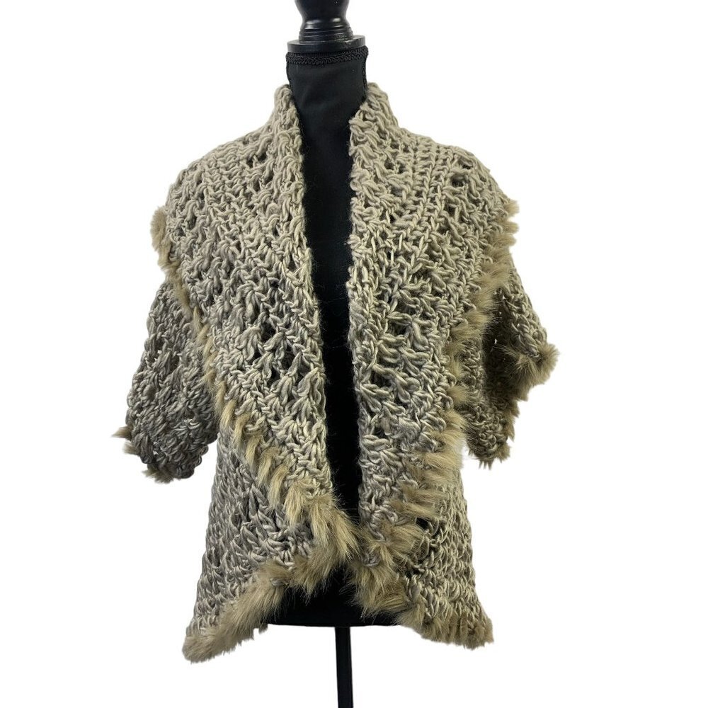 Roz & Ali Women's Latte Knitted Cardigan